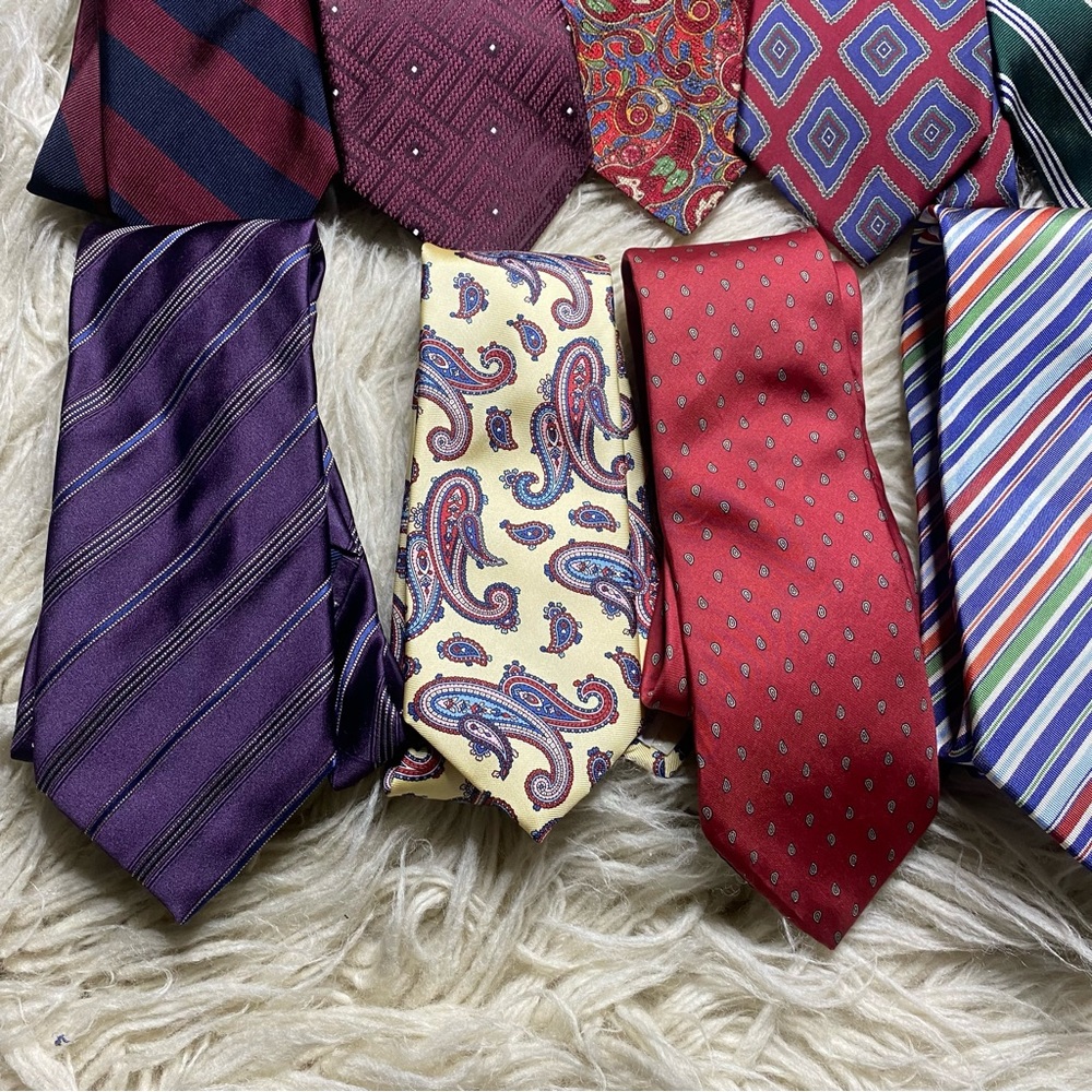 LUXURY Tie Lot of 12 Brioni, Canali, Valentino, Giorgio Armani, Christian Dior - Picture 2 of 11